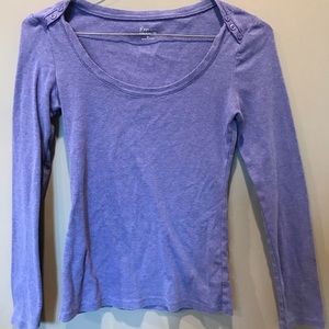 Express Purple Basic Long Sleeve Tee